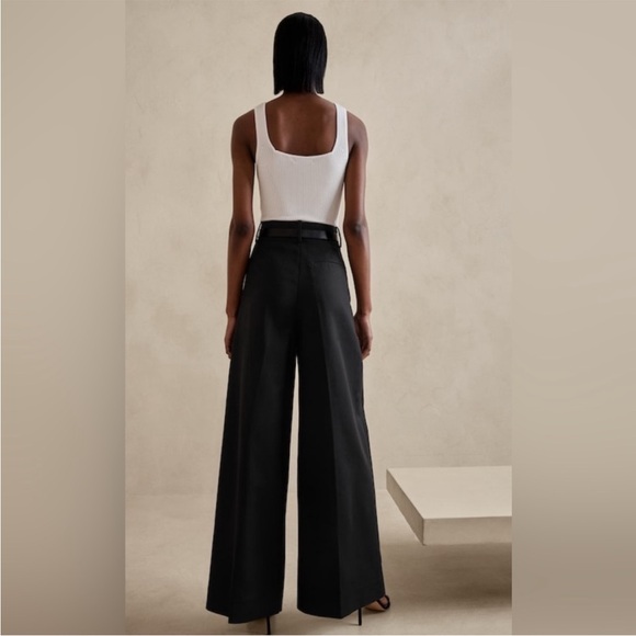 BANANA REPUBLIC Cruise Wide-Leg Pants Black 8 Regular Women’s - Picture 3 of 11